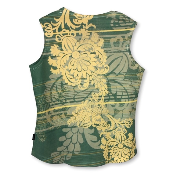 Prana Green Yellow Print Tank Top Small Yoga - Picture 2 of 7